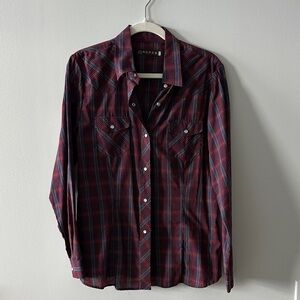 Roper Red and Blue Plaid Button Down Shirt